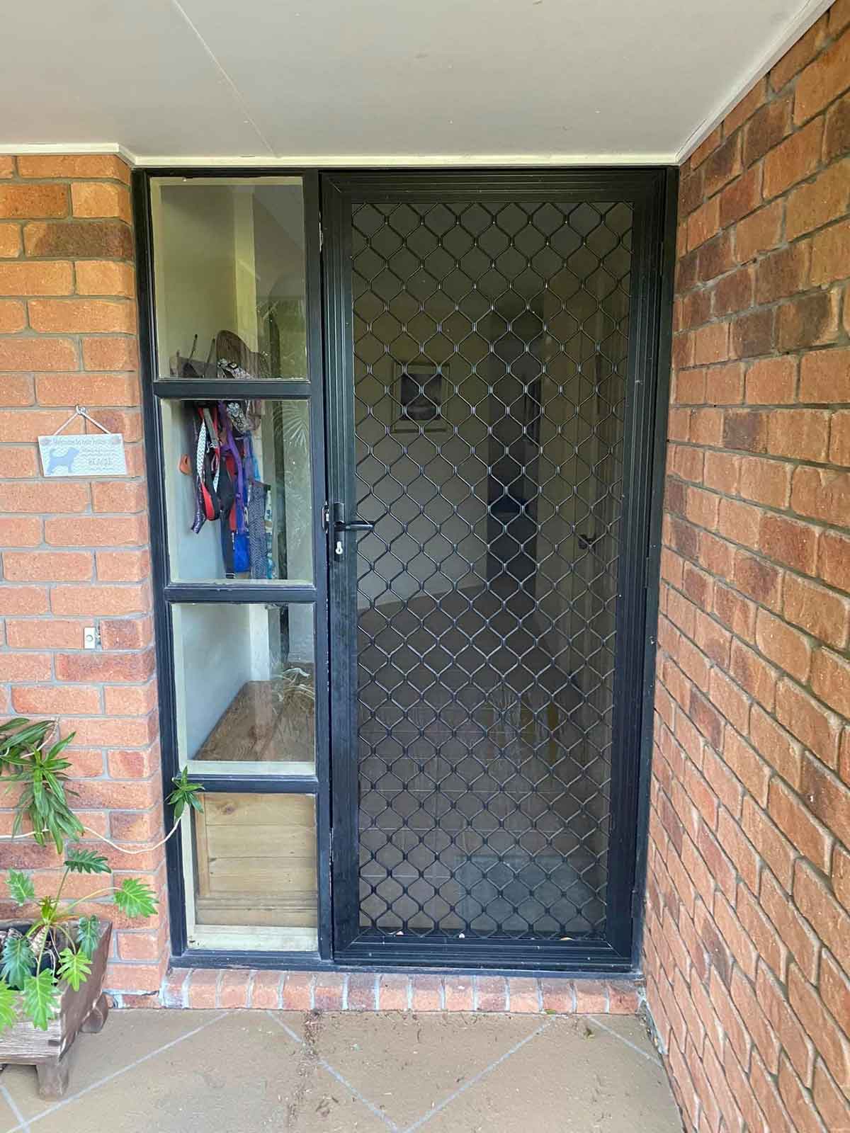 Home 17 Crimsafe security door installation before